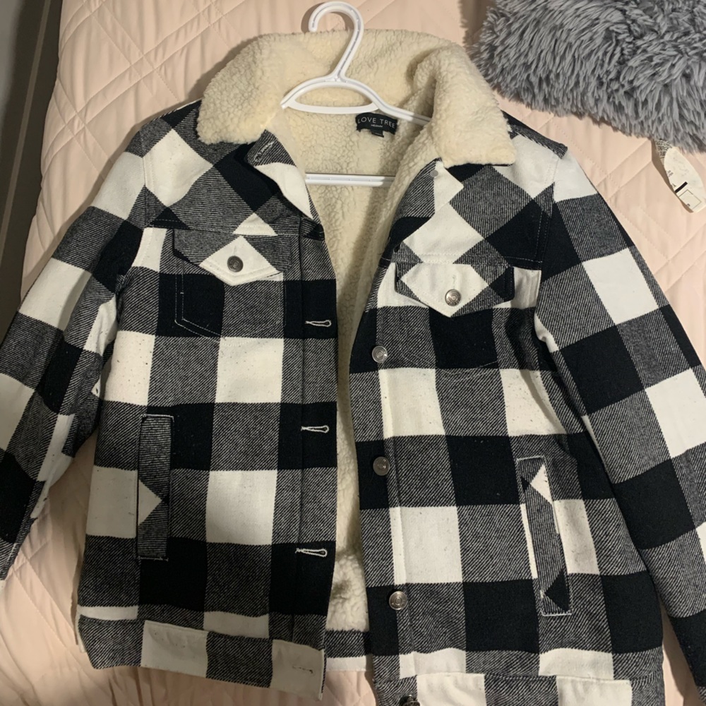 Sherpa plaid jacket